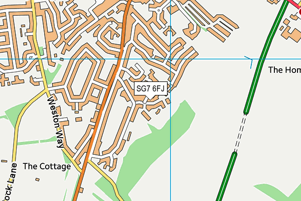 SG7 6FJ map - OS VectorMap District (Ordnance Survey)