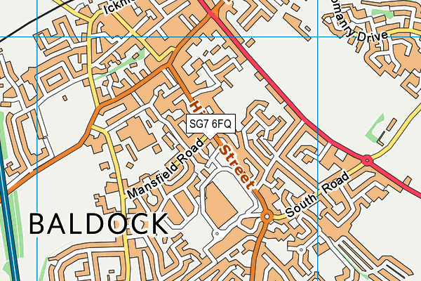 SG7 6FQ map - OS VectorMap District (Ordnance Survey)
