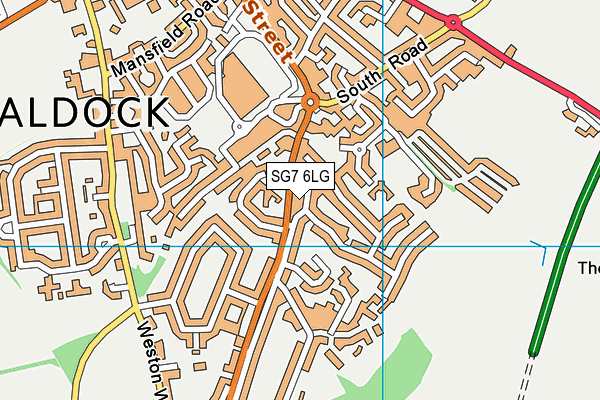 SG7 6LG map - OS VectorMap District (Ordnance Survey)