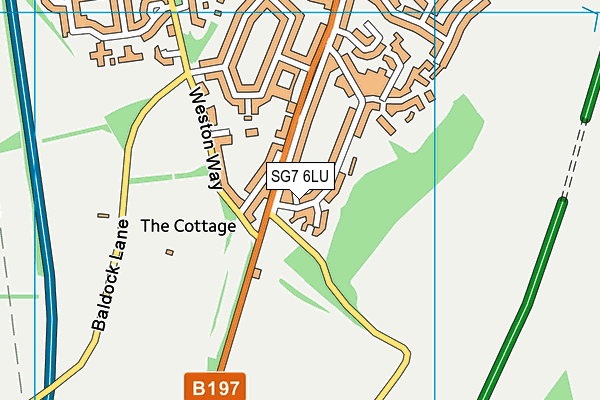 SG7 6LU map - OS VectorMap District (Ordnance Survey)