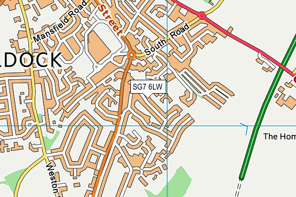 SG7 6LW map - OS VectorMap District (Ordnance Survey)