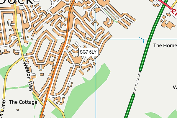 SG7 6LY map - OS VectorMap District (Ordnance Survey)