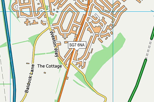 SG7 6NA map - OS VectorMap District (Ordnance Survey)