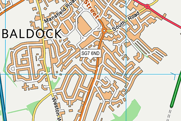 SG7 6ND map - OS VectorMap District (Ordnance Survey)