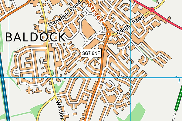 SG7 6NF map - OS VectorMap District (Ordnance Survey)