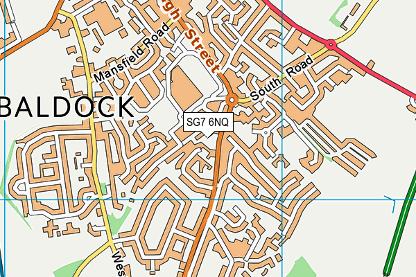 SG7 6NQ map - OS VectorMap District (Ordnance Survey)