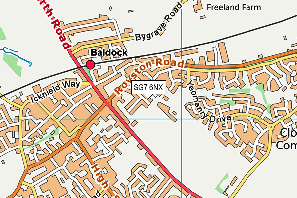 SG7 6NX map - OS VectorMap District (Ordnance Survey)