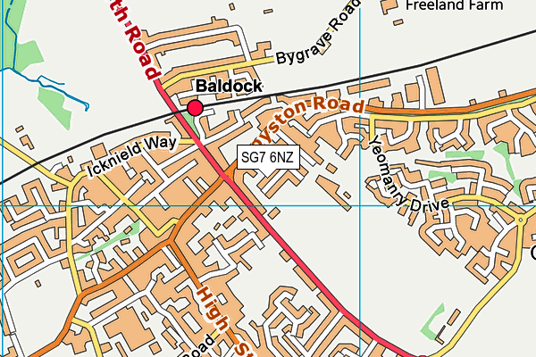 SG7 6NZ map - OS VectorMap District (Ordnance Survey)