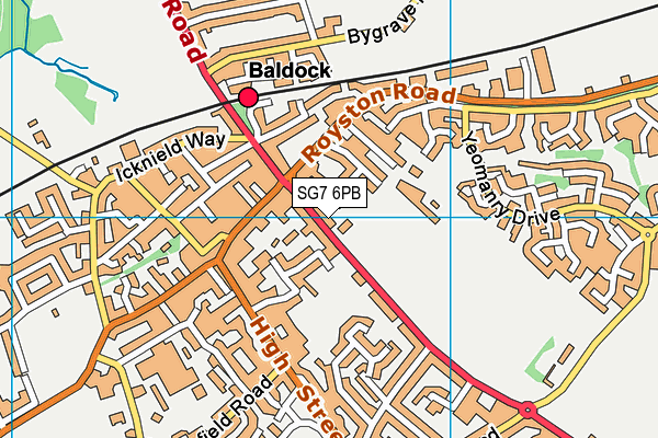 SG7 6PB map - OS VectorMap District (Ordnance Survey)