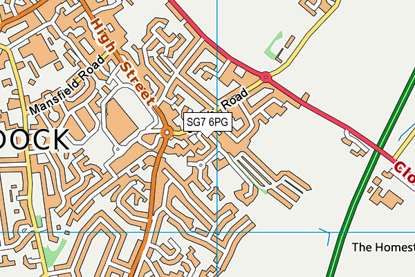 SG7 6PG map - OS VectorMap District (Ordnance Survey)