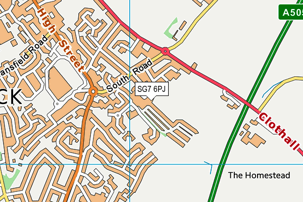 SG7 6PJ map - OS VectorMap District (Ordnance Survey)