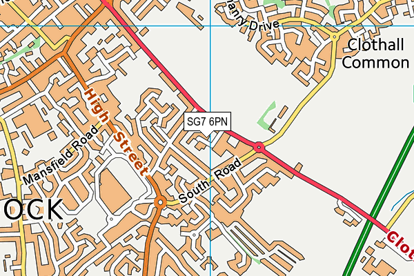 SG7 6PN map - OS VectorMap District (Ordnance Survey)