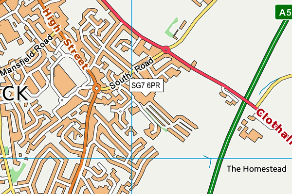 SG7 6PR map - OS VectorMap District (Ordnance Survey)