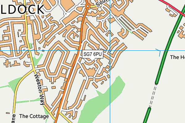 SG7 6PU map - OS VectorMap District (Ordnance Survey)