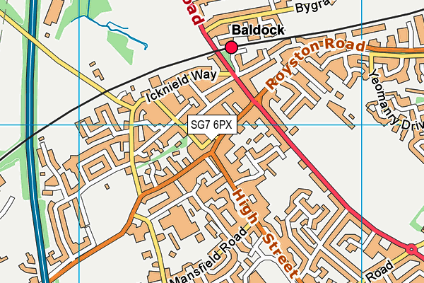 SG7 6PX map - OS VectorMap District (Ordnance Survey)