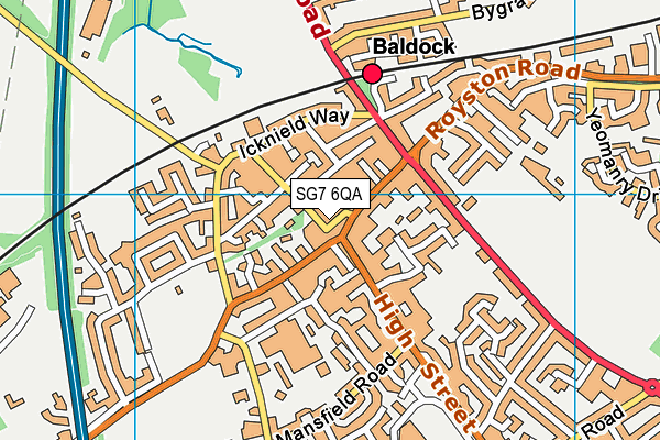 SG7 6QA map - OS VectorMap District (Ordnance Survey)