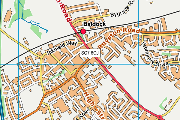 SG7 6QJ map - OS VectorMap District (Ordnance Survey)