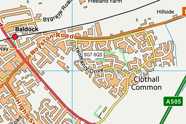 SG7 6QS map - OS VectorMap District (Ordnance Survey)