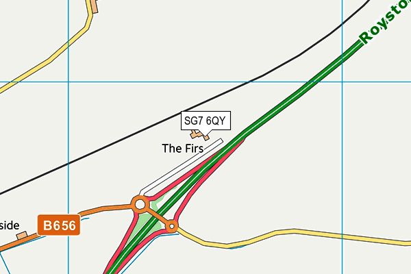 SG7 6QY map - OS VectorMap District (Ordnance Survey)