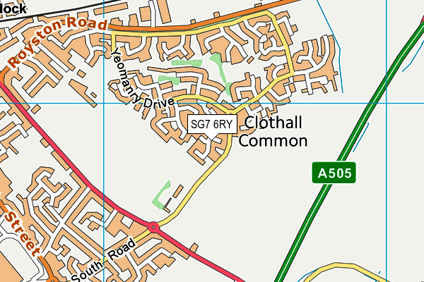 SG7 6RY map - OS VectorMap District (Ordnance Survey)
