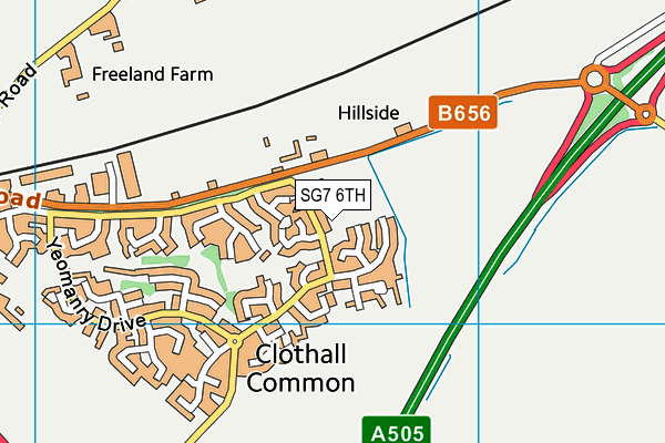 SG7 6TH map - OS VectorMap District (Ordnance Survey)