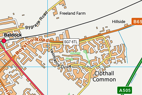 SG7 6TL map - OS VectorMap District (Ordnance Survey)