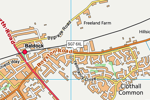 SG7 6XL map - OS VectorMap District (Ordnance Survey)