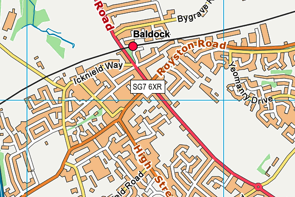 SG7 6XR map - OS VectorMap District (Ordnance Survey)