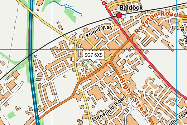 SG7 6XS map - OS VectorMap District (Ordnance Survey)