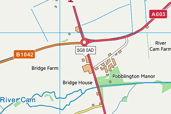 SG8 0AD map - OS VectorMap District (Ordnance Survey)