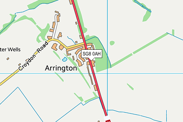 SG8 0AH map - OS VectorMap District (Ordnance Survey)