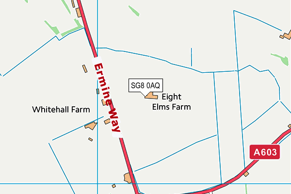 SG8 0AQ map - OS VectorMap District (Ordnance Survey)