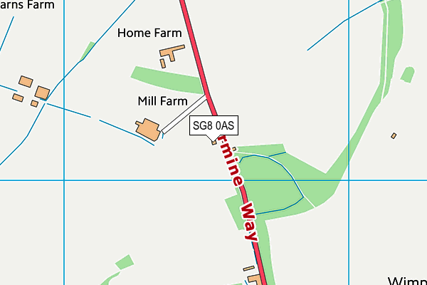 SG8 0AS map - OS VectorMap District (Ordnance Survey)