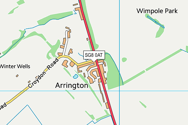 SG8 0AT map - OS VectorMap District (Ordnance Survey)