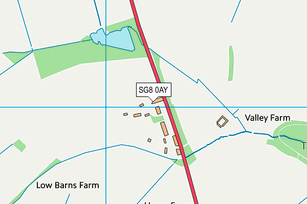 SG8 0AY map - OS VectorMap District (Ordnance Survey)