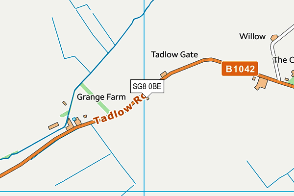 SG8 0BE map - OS VectorMap District (Ordnance Survey)