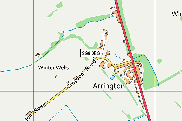 SG8 0BG map - OS VectorMap District (Ordnance Survey)