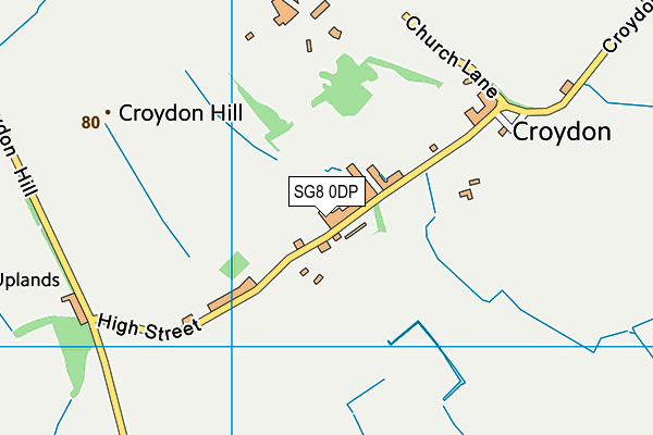 SG8 0DP map - OS VectorMap District (Ordnance Survey)