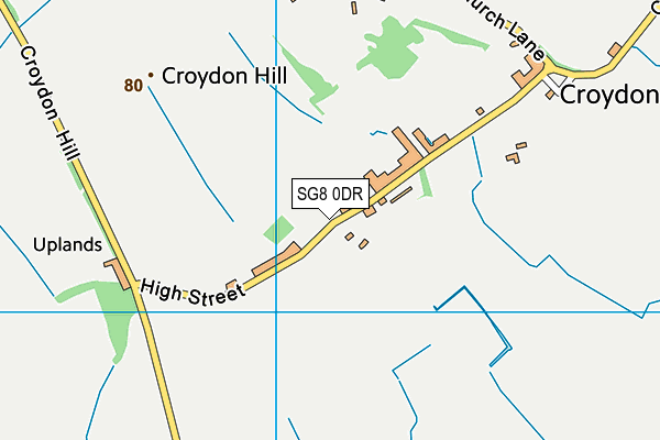 SG8 0DR map - OS VectorMap District (Ordnance Survey)