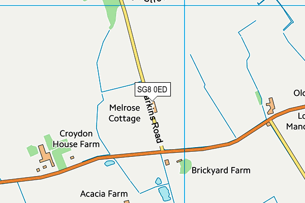 SG8 0ED map - OS VectorMap District (Ordnance Survey)