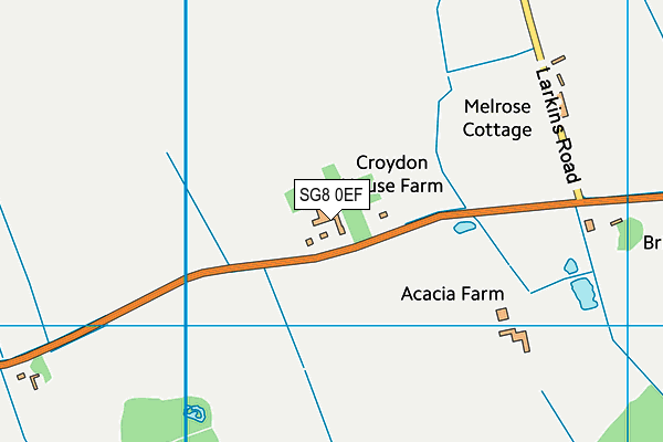 SG8 0EF map - OS VectorMap District (Ordnance Survey)