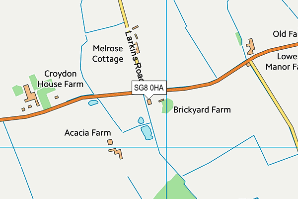 SG8 0HA map - OS VectorMap District (Ordnance Survey)