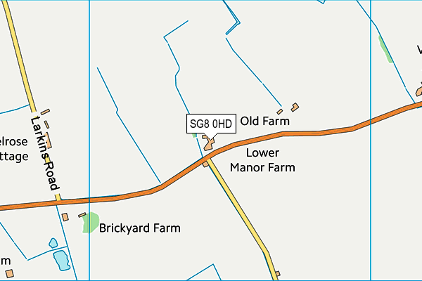 SG8 0HD map - OS VectorMap District (Ordnance Survey)