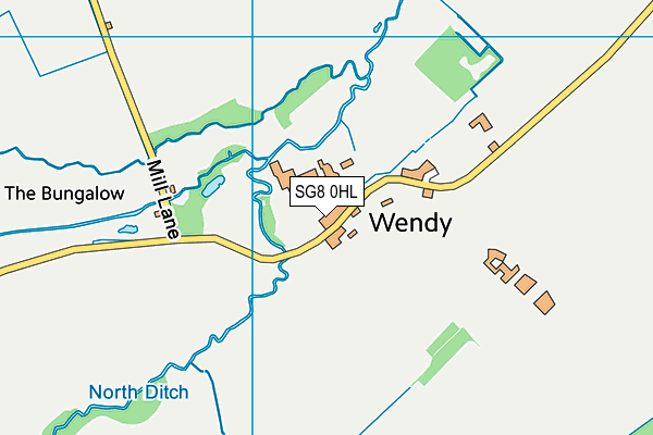 SG8 0HL map - OS VectorMap District (Ordnance Survey)