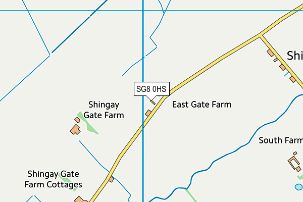 SG8 0HS map - OS VectorMap District (Ordnance Survey)