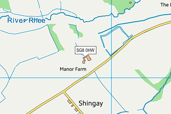 SG8 0HW map - OS VectorMap District (Ordnance Survey)