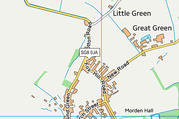 SG8 0JA map - OS VectorMap District (Ordnance Survey)