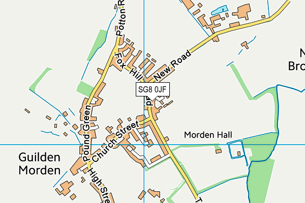 SG8 0JF map - OS VectorMap District (Ordnance Survey)