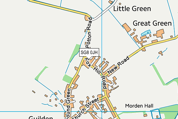 SG8 0JH map - OS VectorMap District (Ordnance Survey)