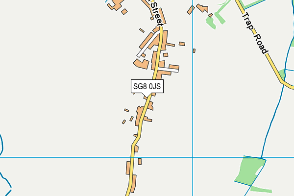 SG8 0JS map - OS VectorMap District (Ordnance Survey)